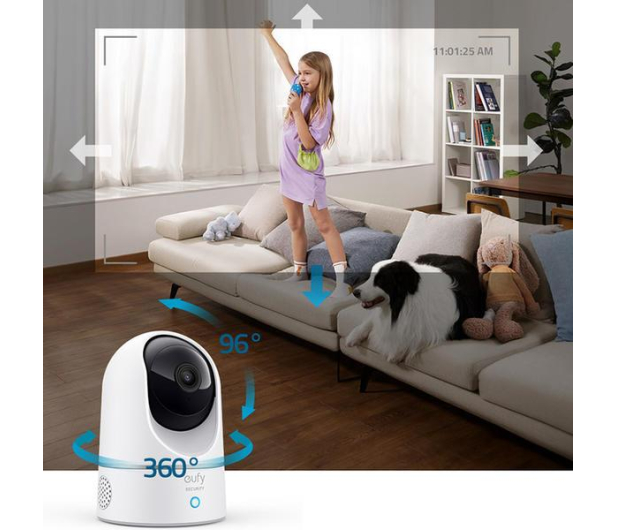 Eufy INDOOR CAM 2K FullHD LED IR (dzień/noc) obrotowa - 597214 - zdjęcie 2